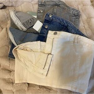 Women's Denim Corset - Blue, Gray, Cream